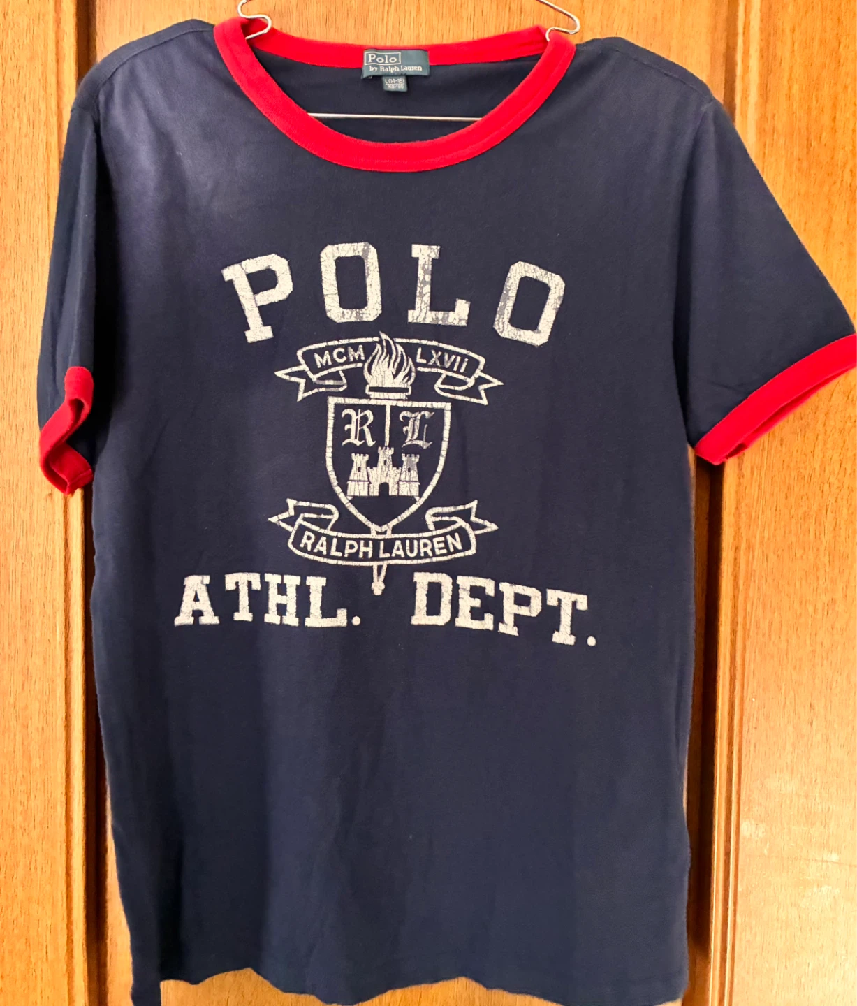 ポロラルフローレン Tシャツ 紺×赤