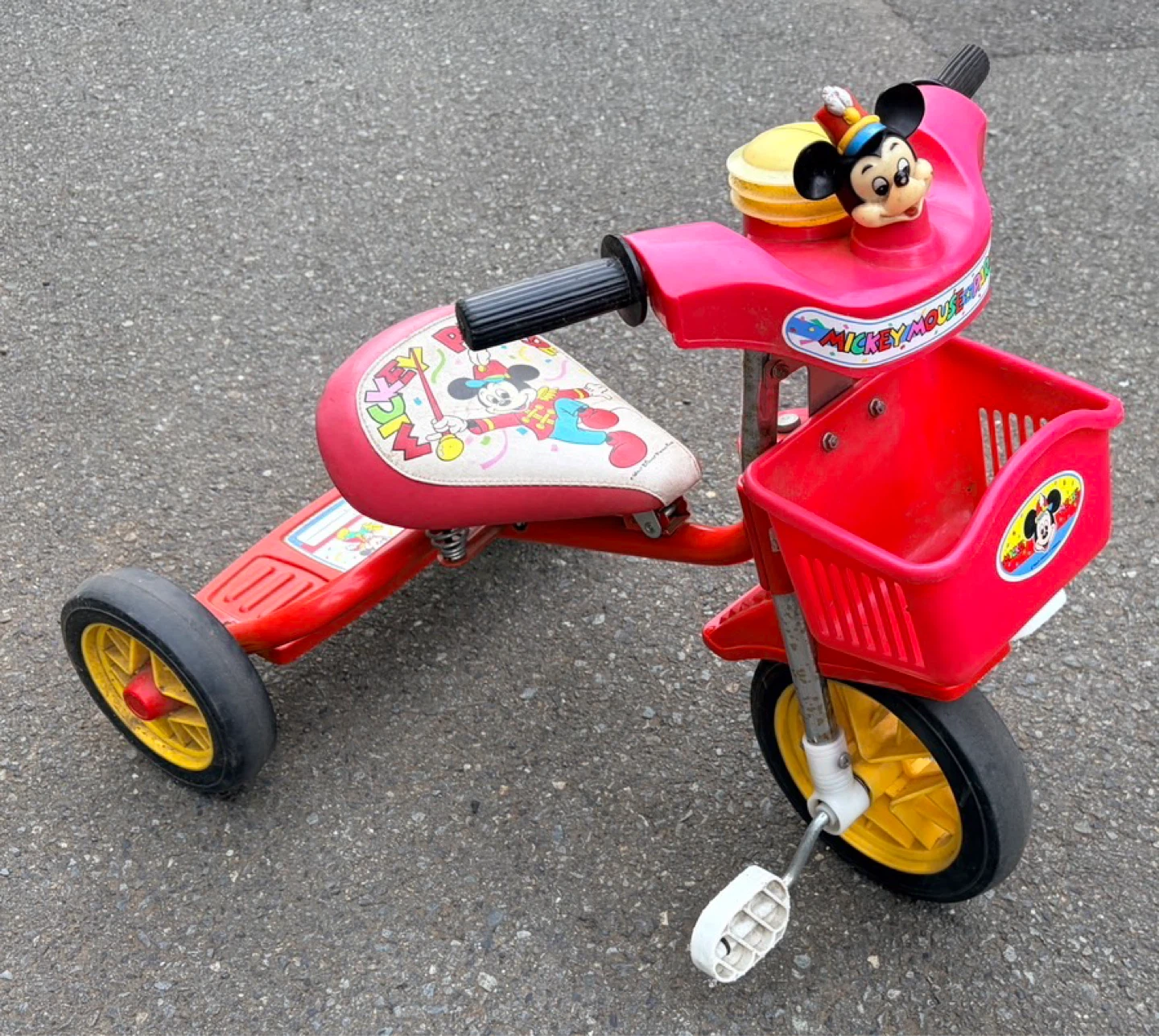 【ディズニー】ミッキーマウス 三輪車 キッズバイク 赤 レトロ 外遊び 子供用