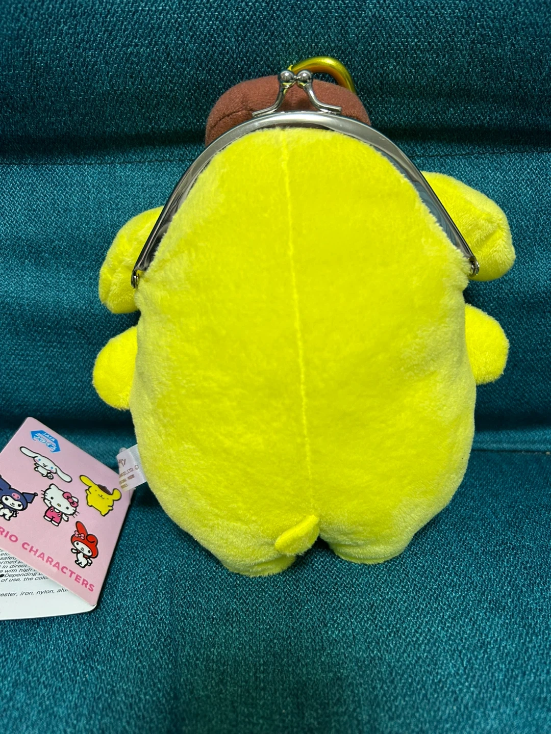 サンリオ ポムポムプリン がま口 財布 ポーチ カラナビ 付きの写真2枚目