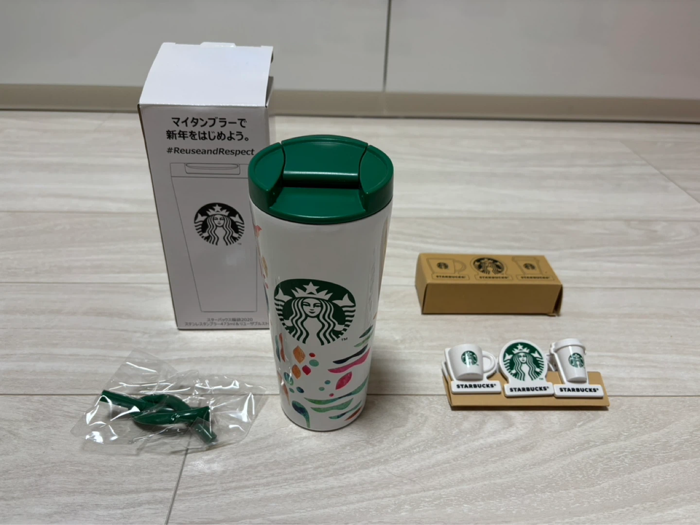 スターバックス ステンレスタンブラー、クリップ3個セット