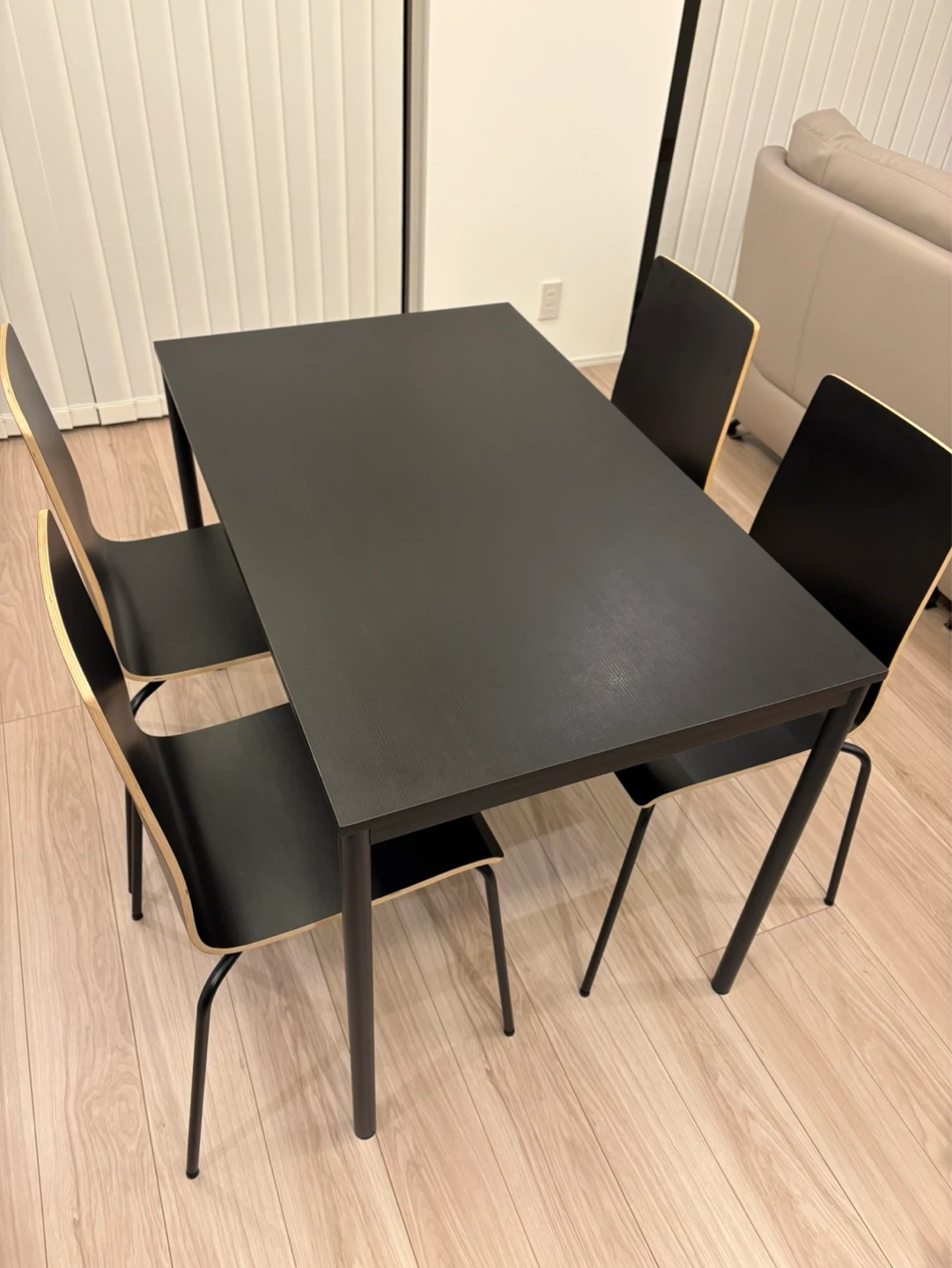 IKEA ダイニングテーブル&チェアセット ブラック