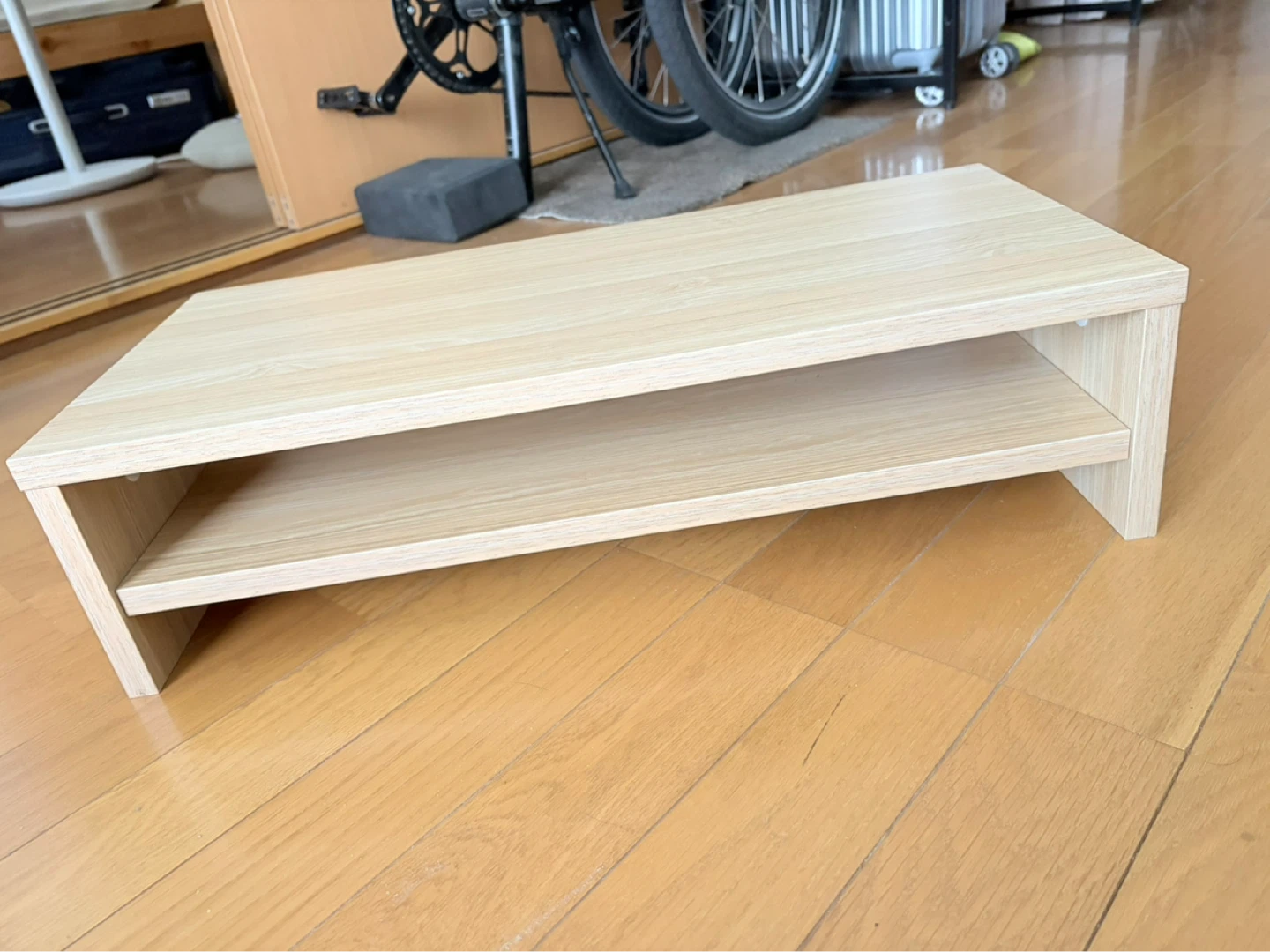 モニター台 横幅54cm 木製天板 二段式