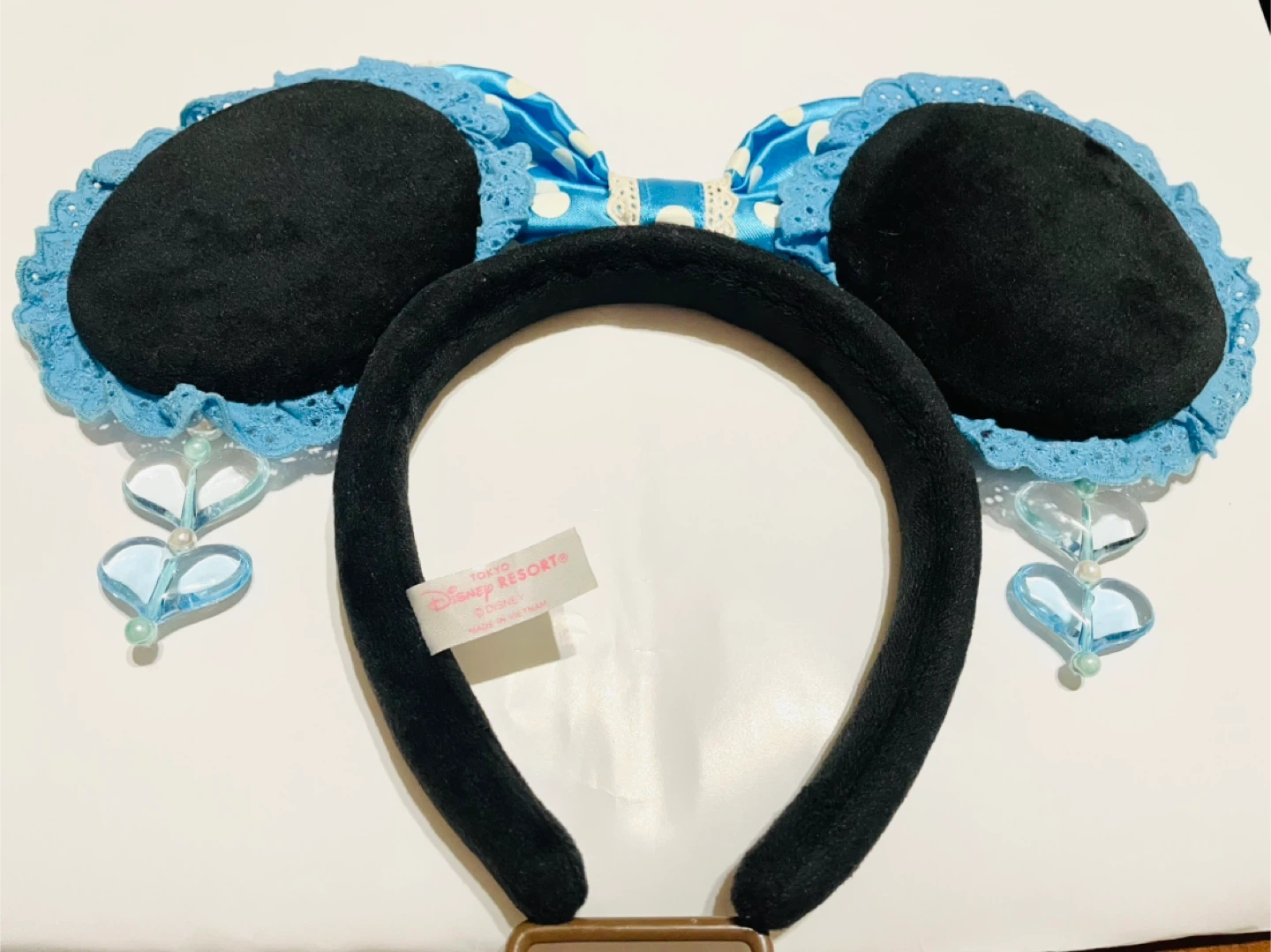 ディズニー カチューシャ イヤリング 水色 水玉 ミニーの写真2枚目