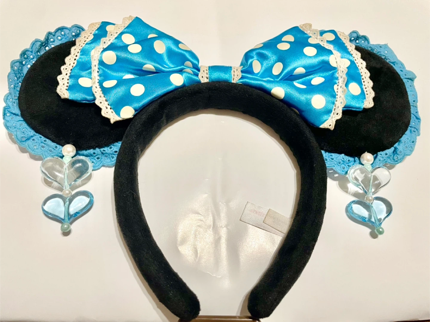 ディズニー カチューシャ イヤリング 水色 水玉 ミニー