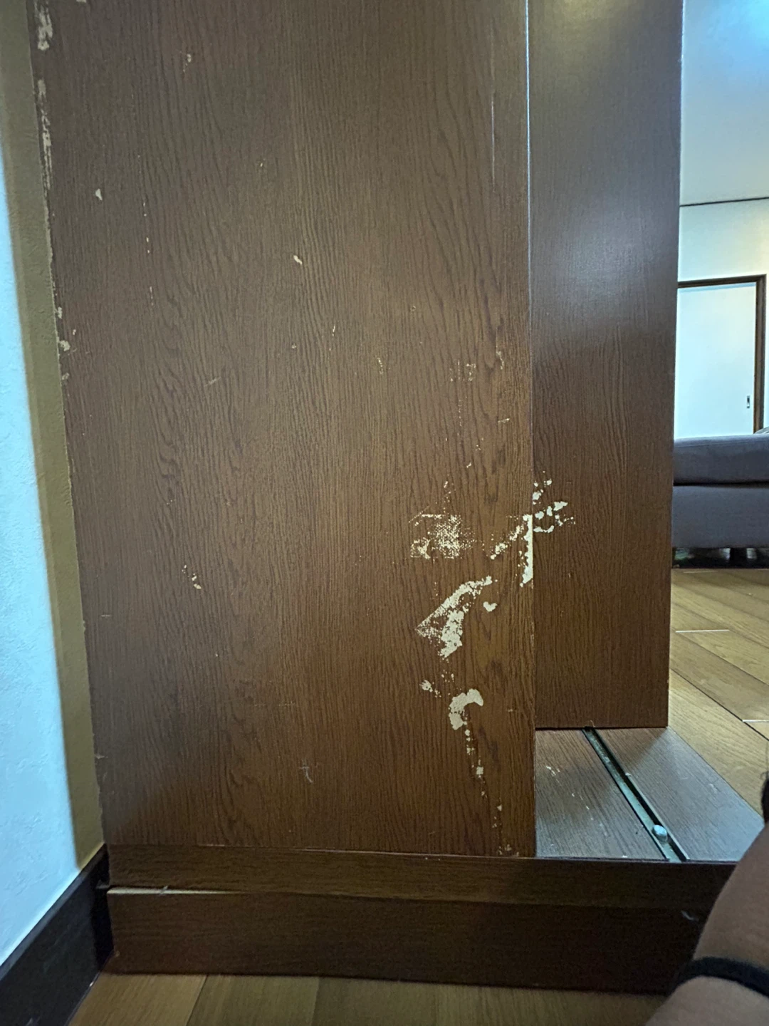 スライド式本棚 ブラウン 木製の写真4枚目