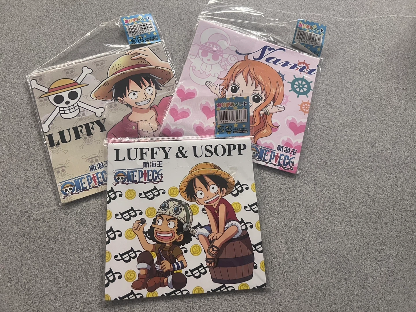ワンピース おりがみノート 3種セット