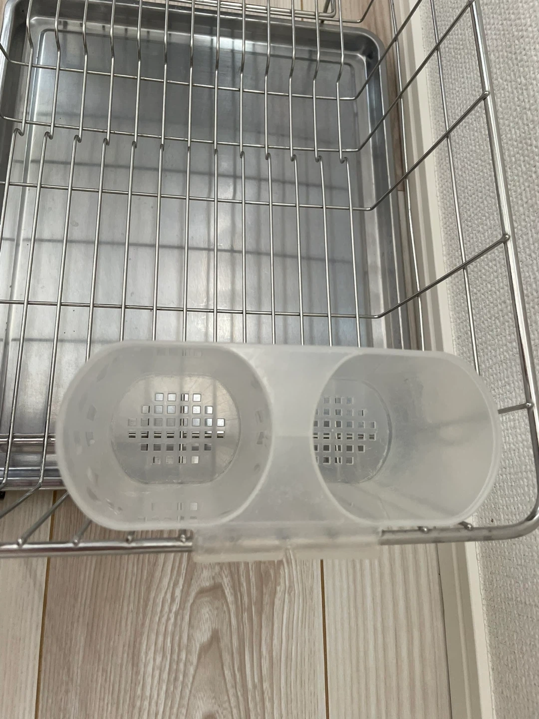 パール金属 水切りかご トレー付きの写真2枚目