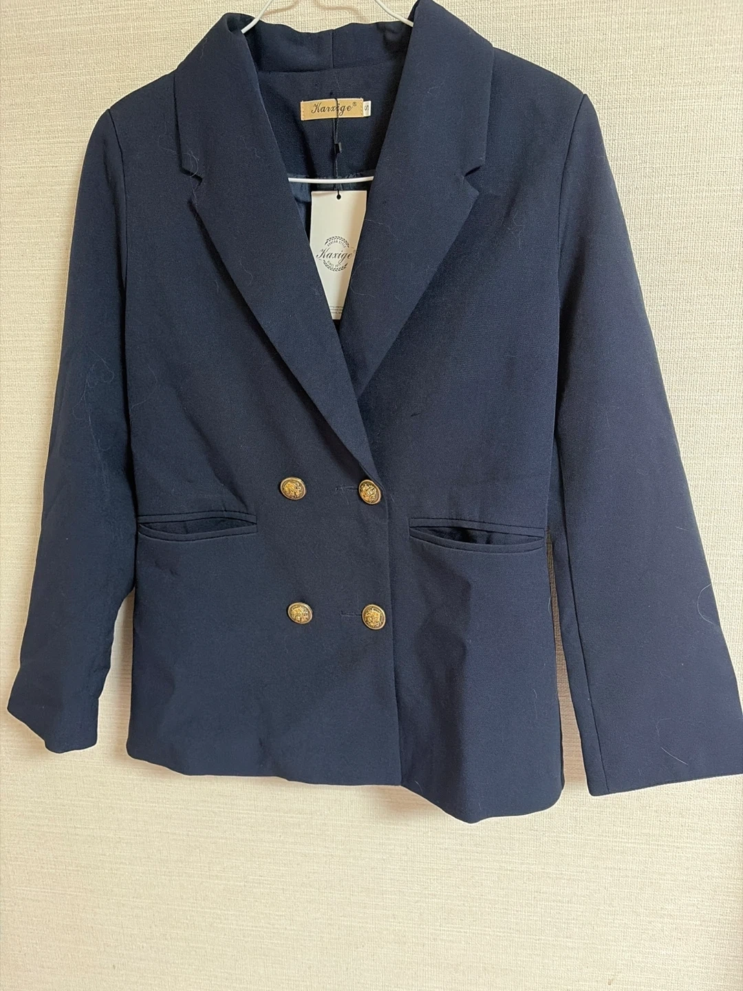 春秋用カキシゲ ダブルジャケット 紺色 Sサイズ