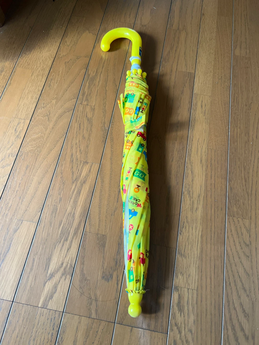 キッズ用傘 40cm 乗り物柄 黄色