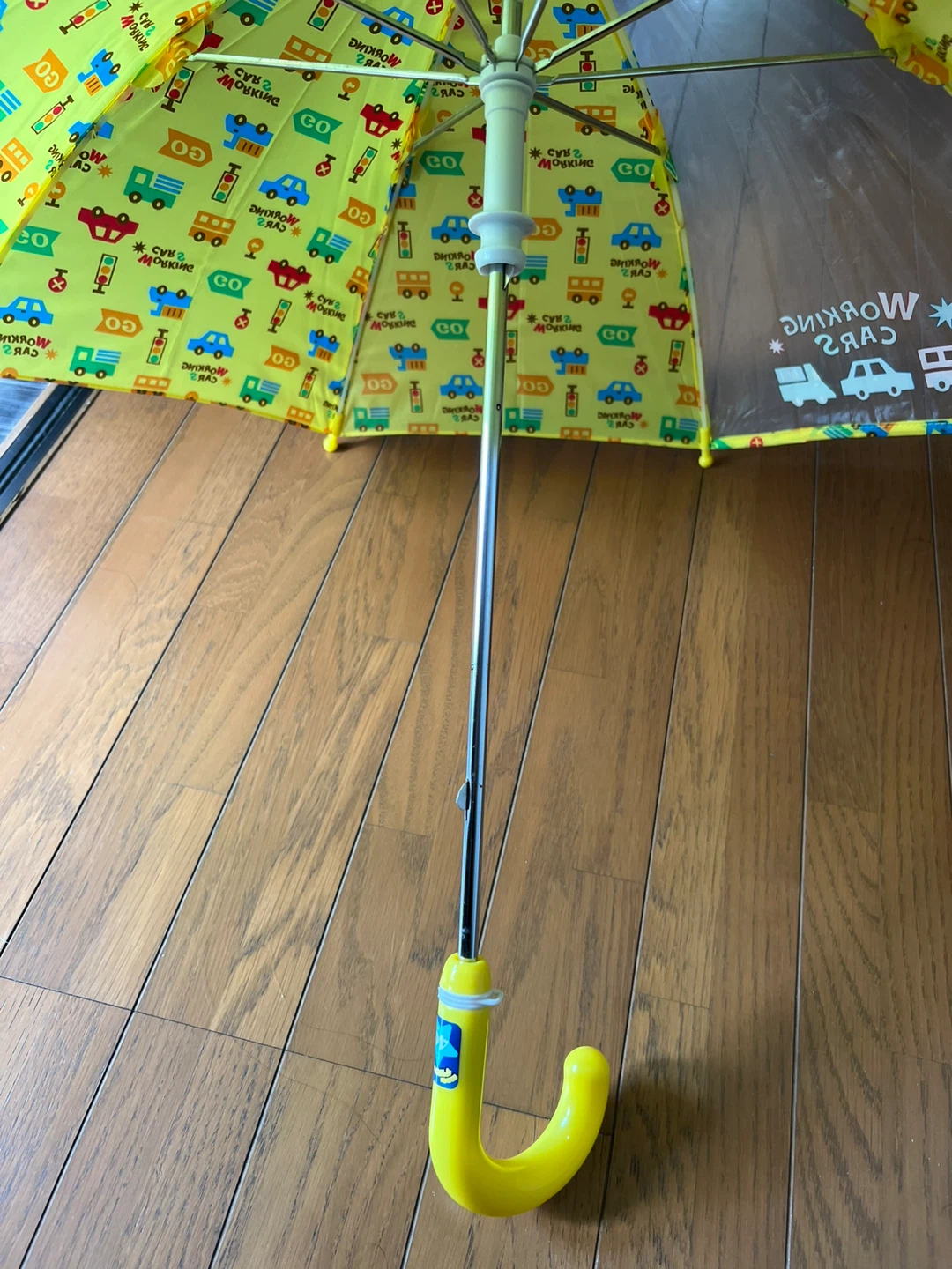 キッズ用傘 40cm 乗り物柄 黄色の写真3枚目