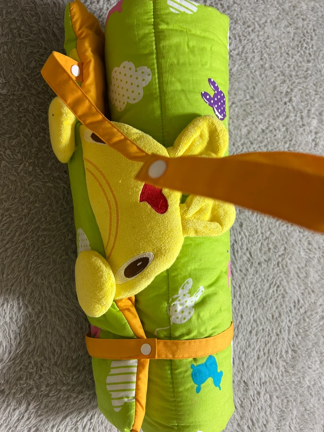 昭和西川 お昼ねマット 黄色 50×100cmの写真4枚目