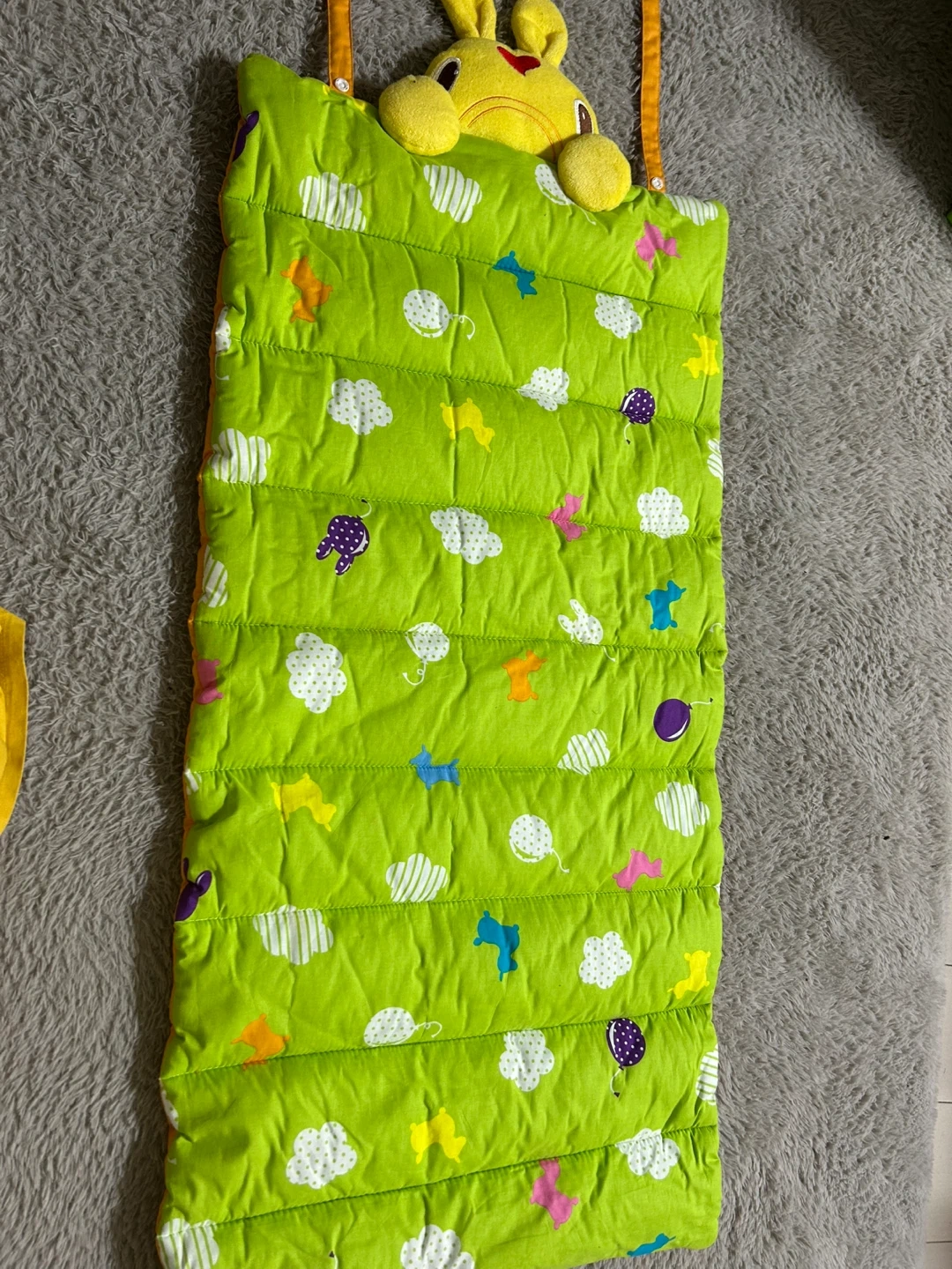 昭和西川 お昼ねマット 黄色 50×100cm