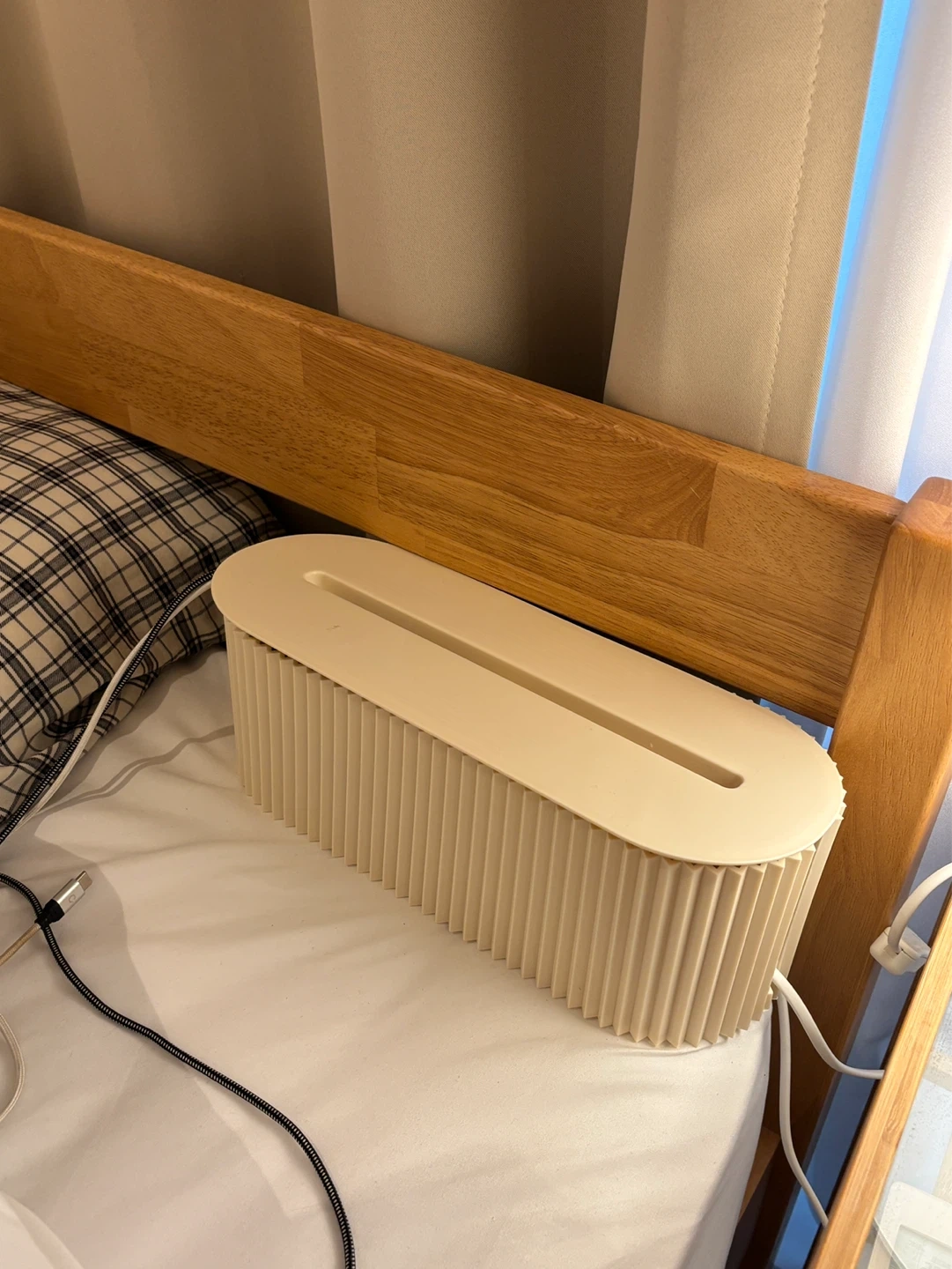 ケーブル収納ボックス ベージュ・電源タップセット