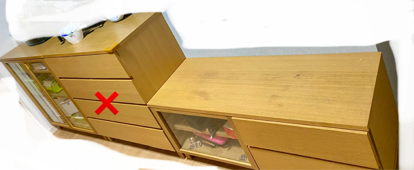 無印良品 木製キャビネット ガラス扉　テレビ台