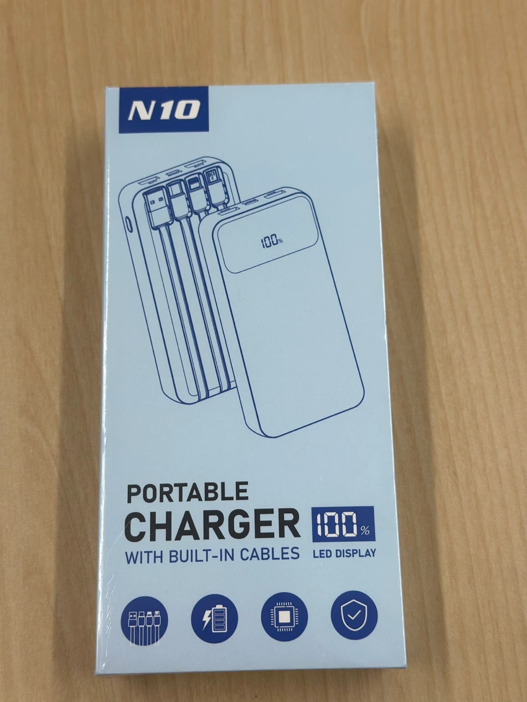 大容量50,000mAh モバイルバッテリー ケーブル内蔵 LED残量表示