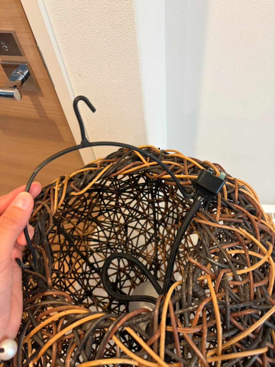 ラタン風 ペンダントライト 2個セットの写真2枚目