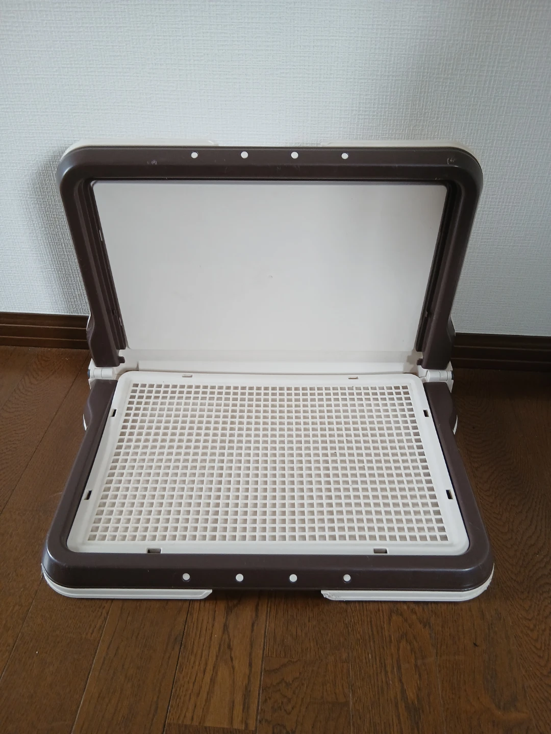 リッチェル しつけ用ステップ L型トレー 　レギュラーサイズ　ダークブラウン