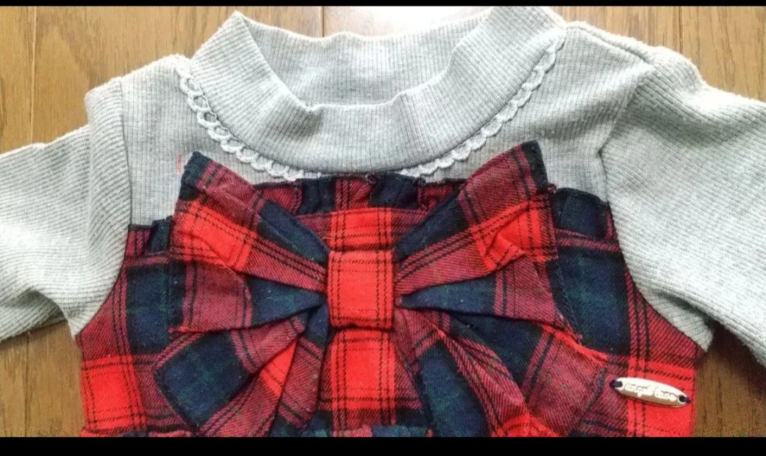 エンジェルラブ ワンピース 80cm チェック リボンの写真3枚目