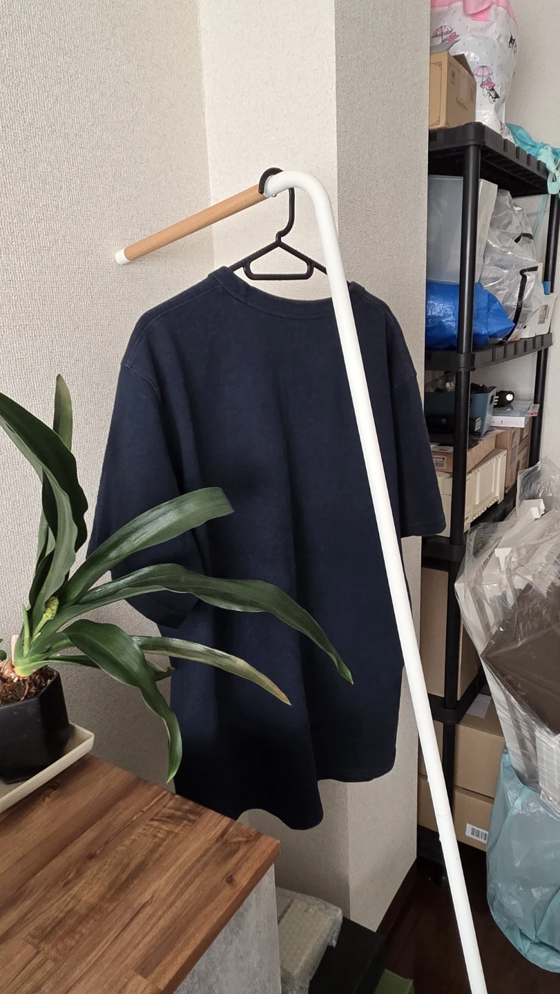 ポールハンガー ホワイト×木目調