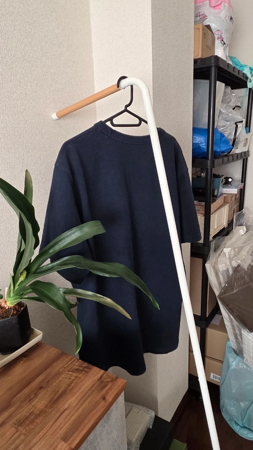 ポールハンガー ホワイト×木目調