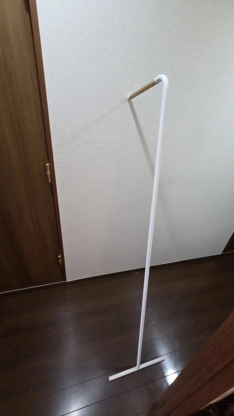 ポールハンガー ホワイト×木目調の写真5枚目