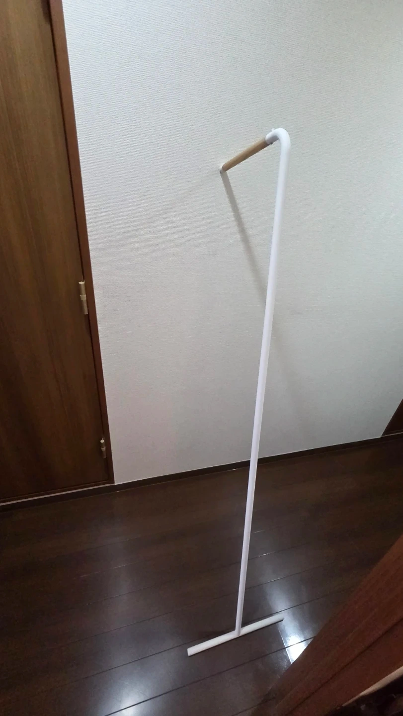 ポールハンガー ホワイト×木目調の写真5枚目