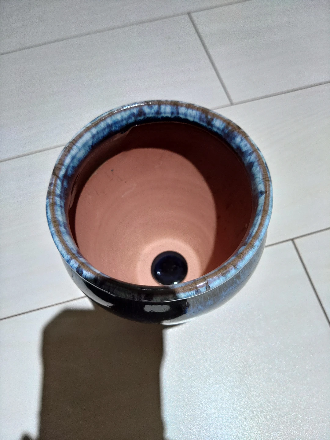 植木鉢 2個セット 藍色 陶器の写真3枚目