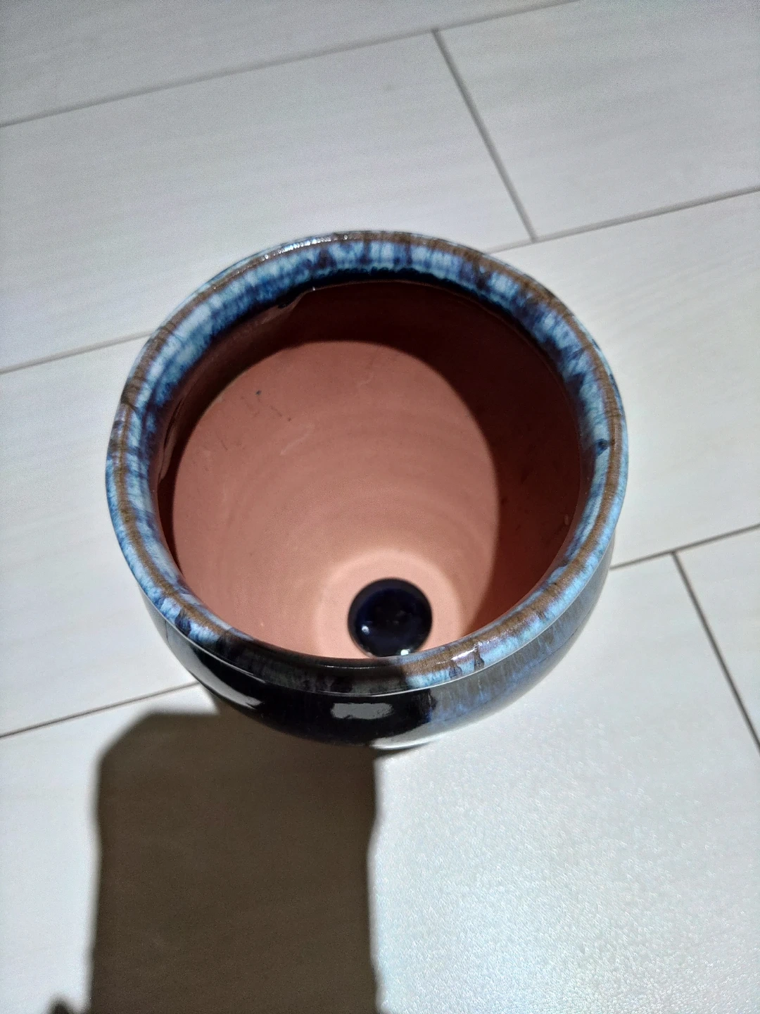 植木鉢 2個セット 藍色 陶器の写真3枚目