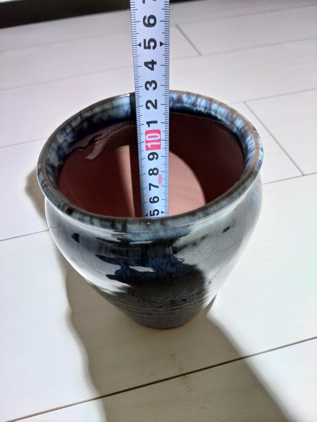 植木鉢 2個セット 藍色 陶器の写真5枚目