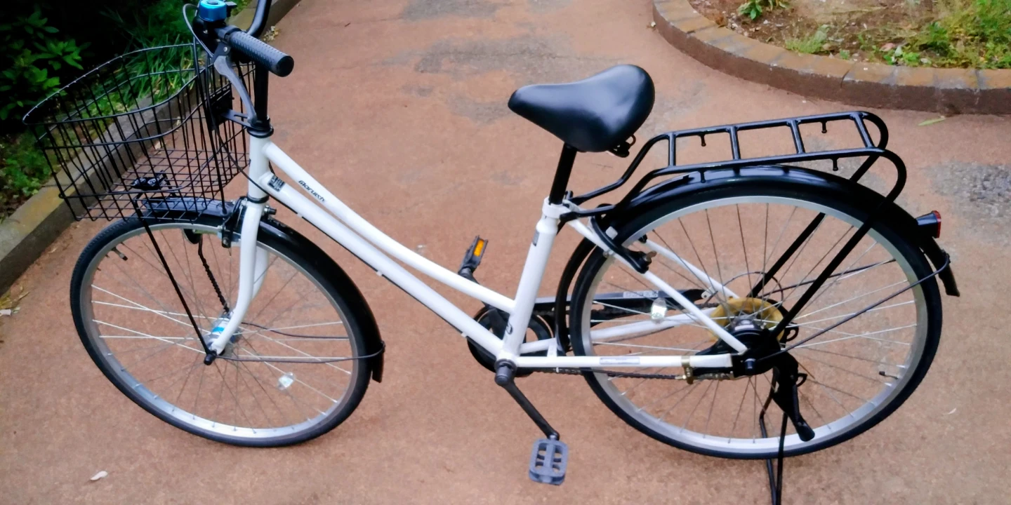 丸石自転車 白26インチ6段変速の写真5枚目