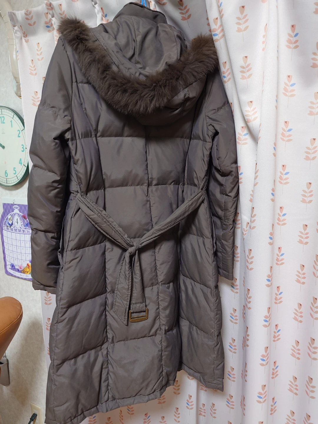 ロングダウンコート カーキー Mの写真2枚目