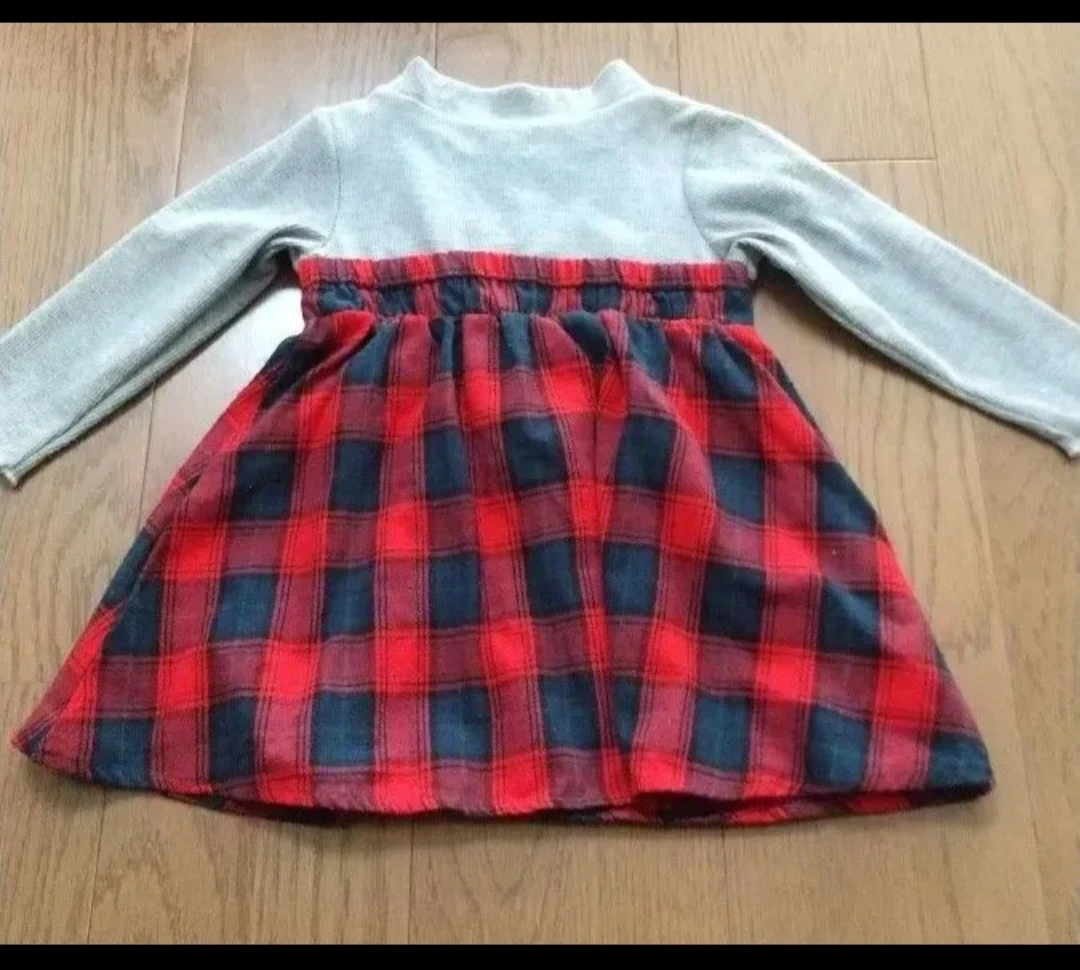 エンジェルラブ ワンピース 80cm チェック リボンの写真2枚目