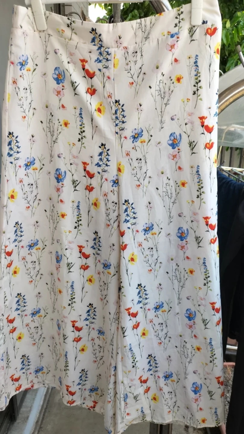 花柄 ガウチョパンツ ワイドパンツ ＆シャツセットの写真2枚目