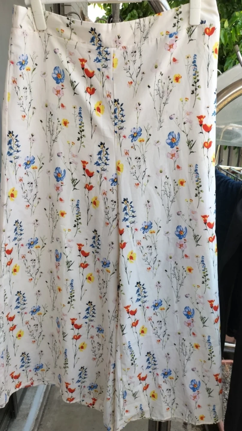 花柄 ガウチョパンツ ワイドパンツ &シャツセットの写真2枚目