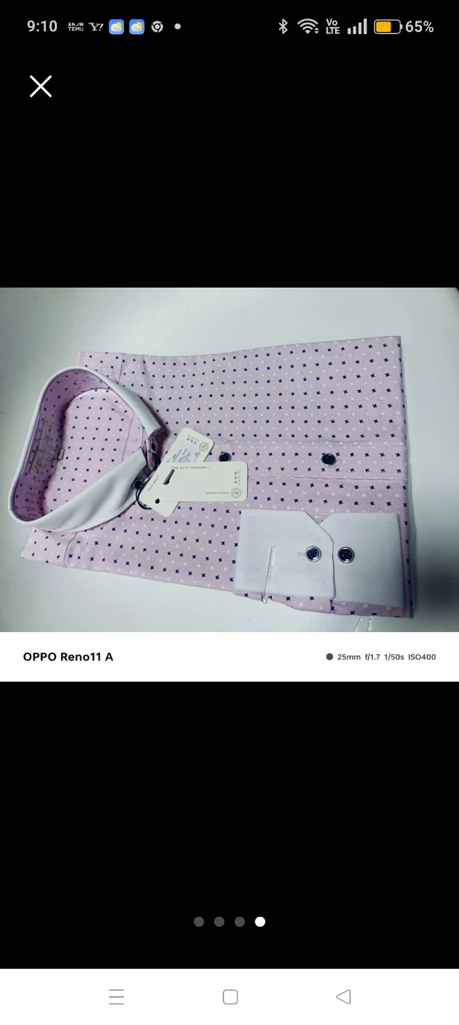 メンズ 長袖シャツ ピンク ドット柄 新品の写真3枚目