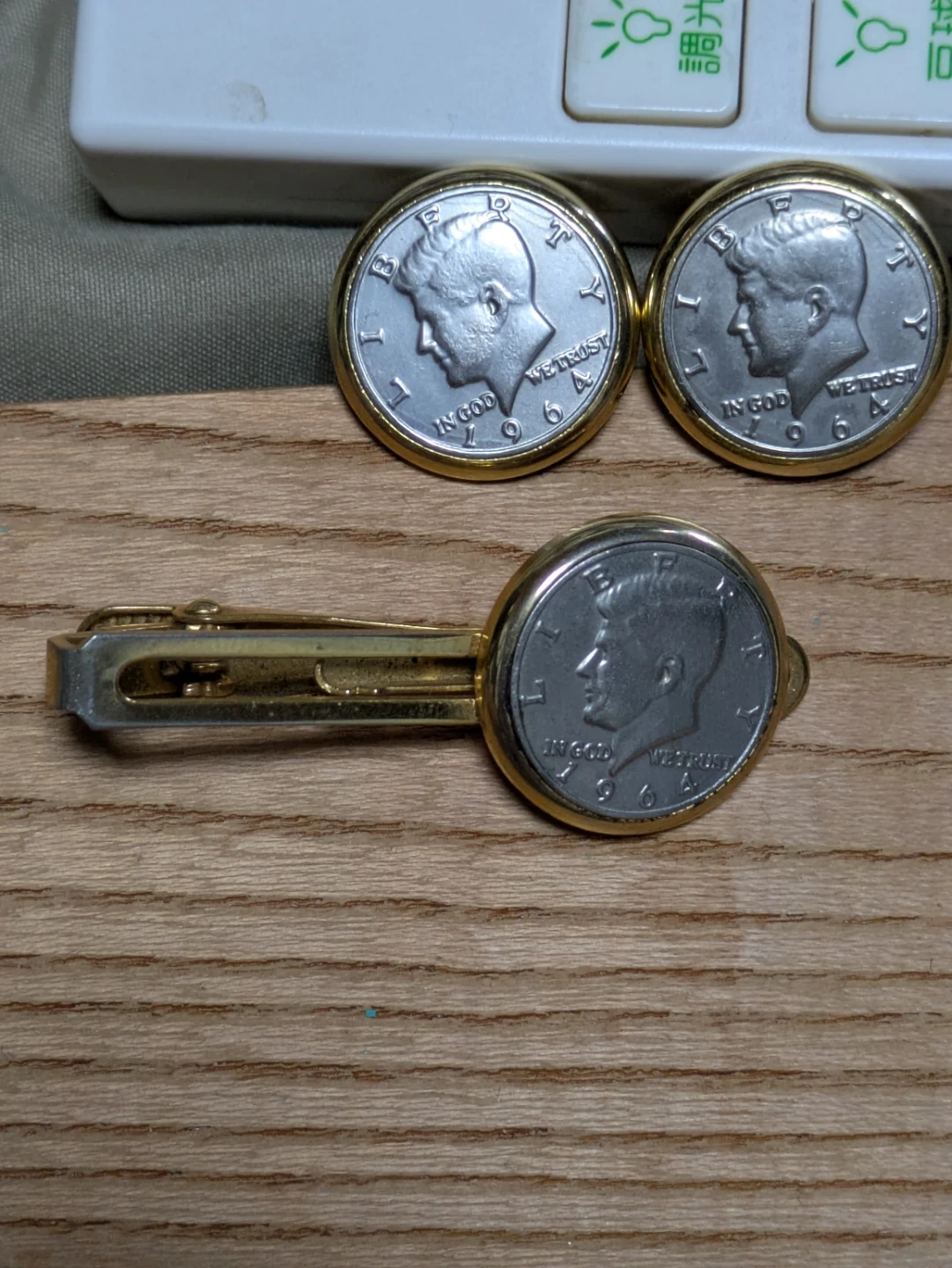 ケネディコイン ネクタイピン カフス セット