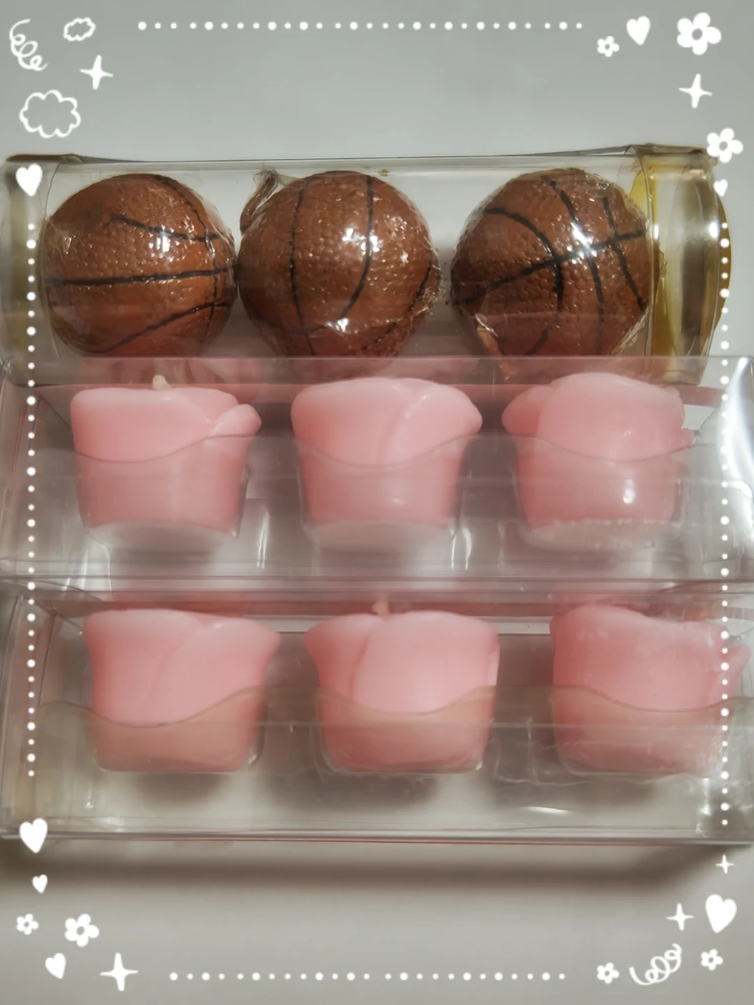 カメヤマ ケーキ用バスケットボール ローズ キャンドル 計9個の写真2枚目