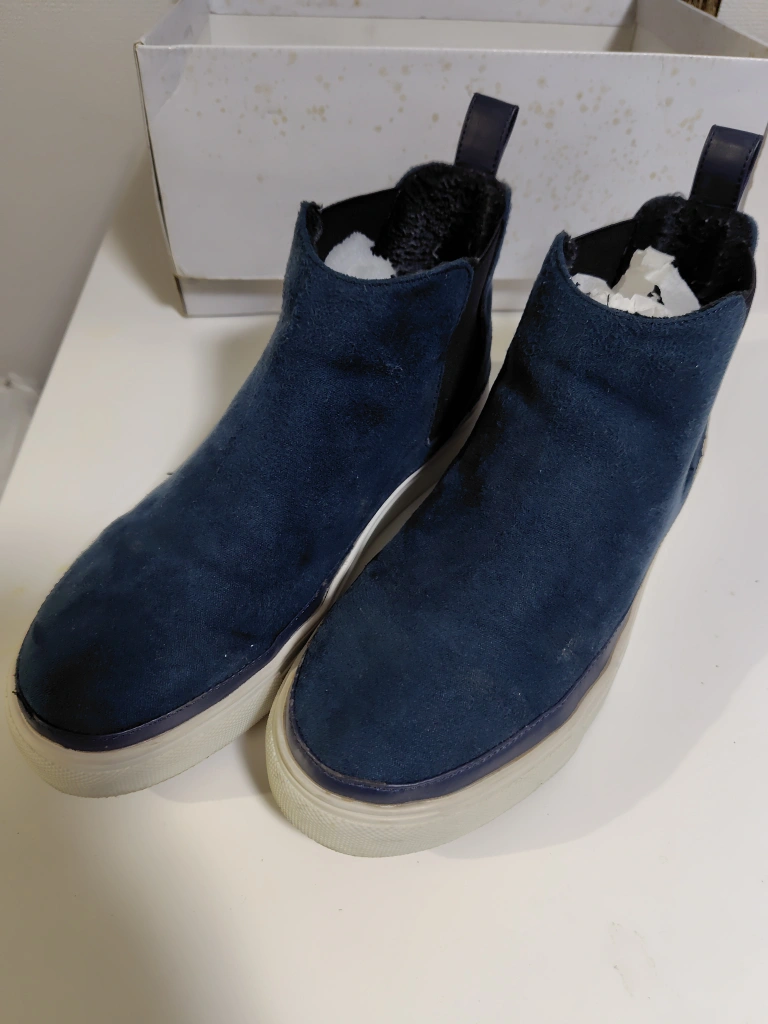 グローバルワーク ミッドカットスリッポン 紺 M