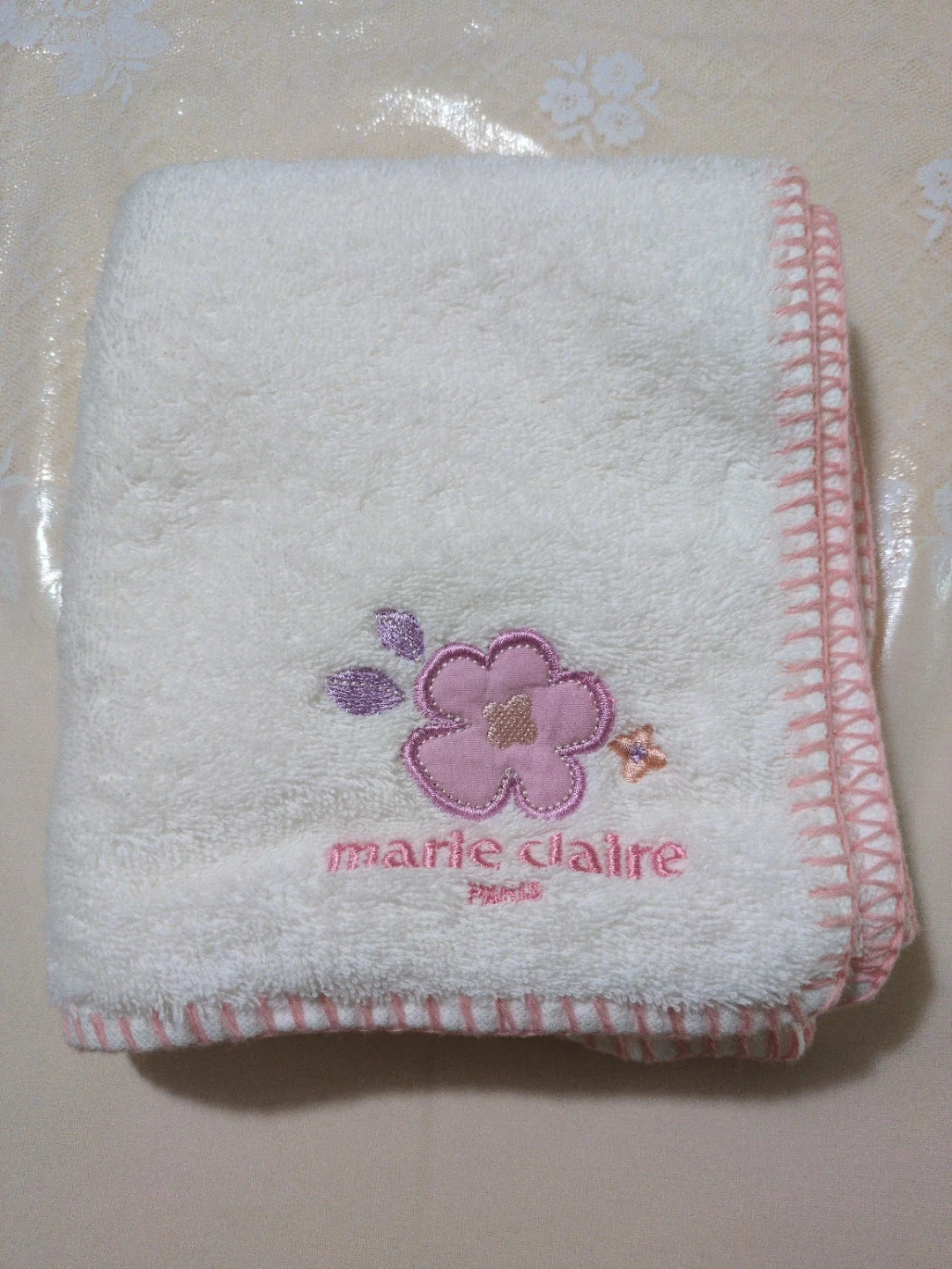 マリクレール タオル 花柄 刺繍