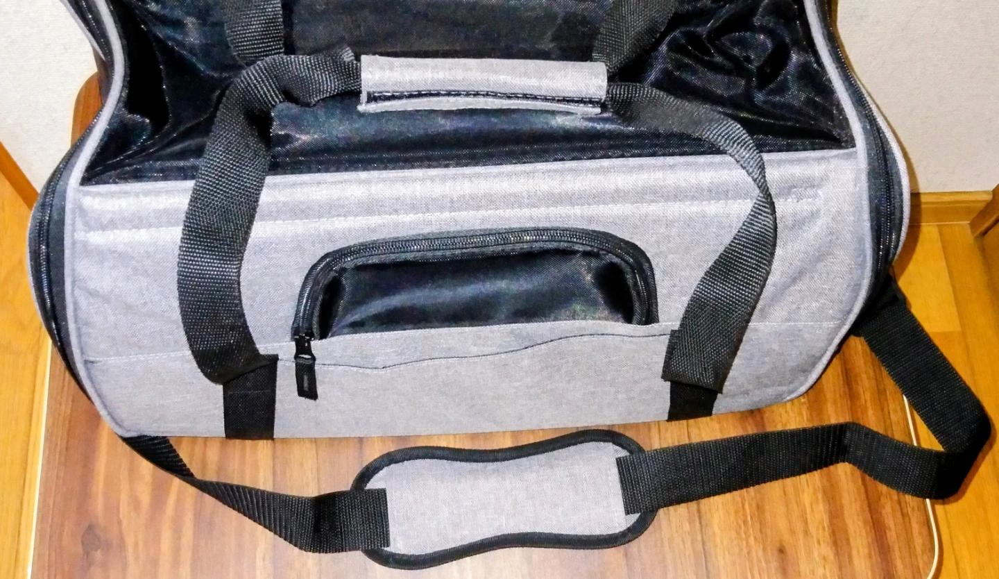 ペット用キャリーバッグ グレーの写真2枚目