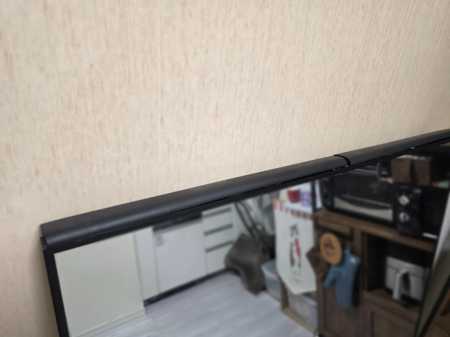 大型スタンドミラー ブラックの写真2枚目