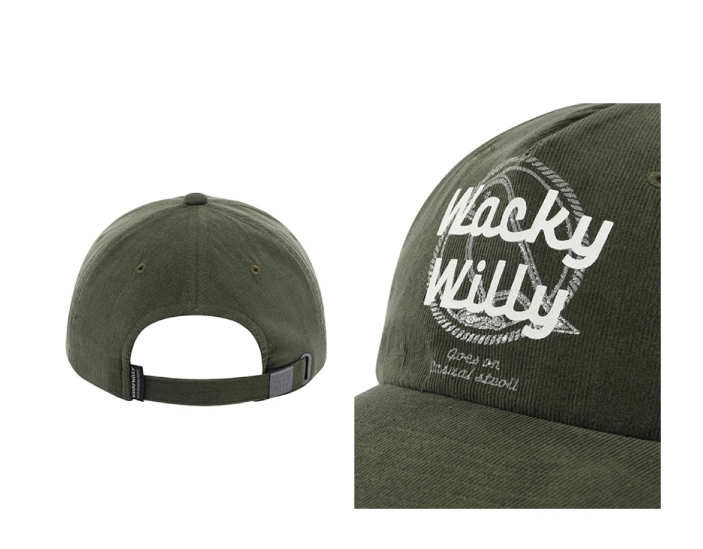 新品未使用 日本未発売 Wacky Willyコーデュロイ キャップ カーキの写真3枚目