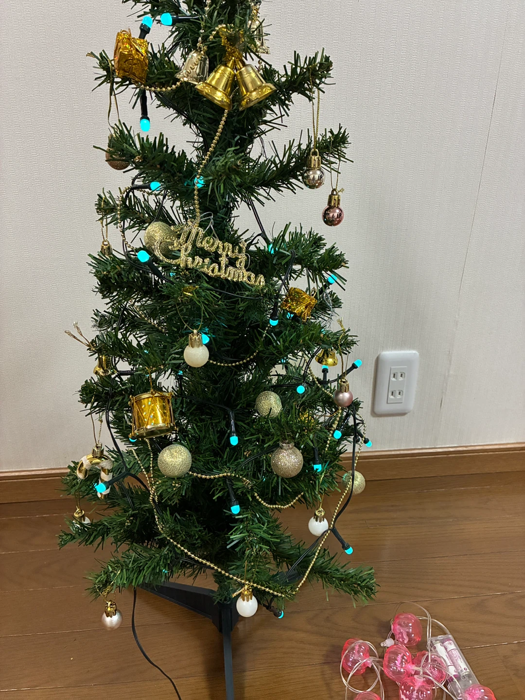 太陽光ライト付き　クリスマスツリー 90cmの写真7枚目