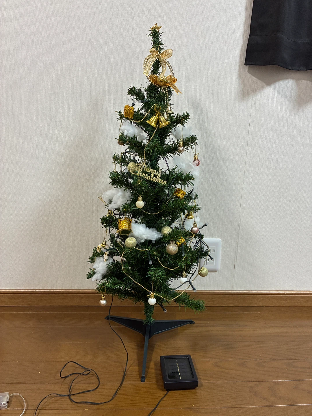 太陽光ライト付き　クリスマスツリー 90cmの写真8枚目