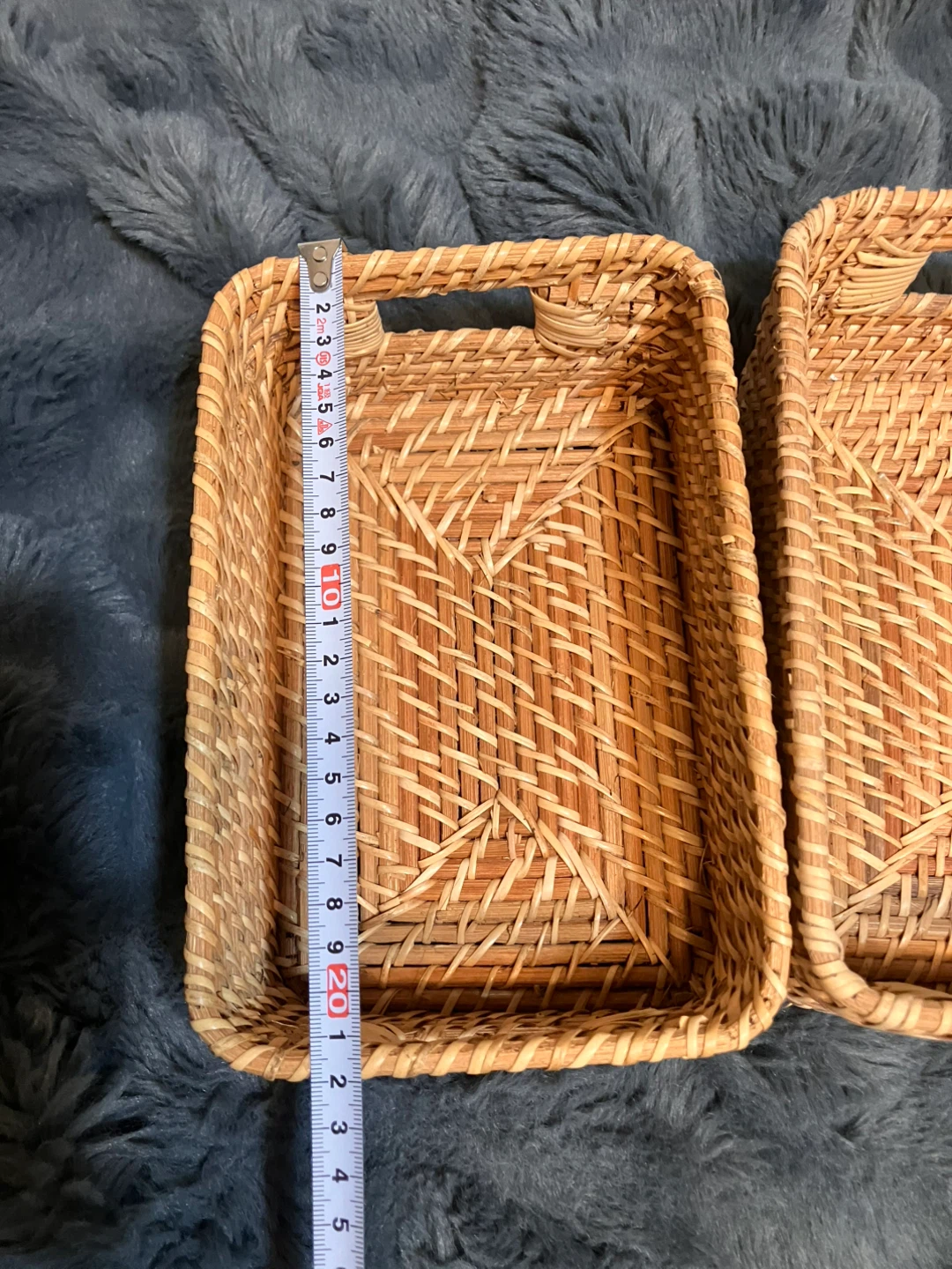 ラタン バスケット 2個セットの写真2枚目