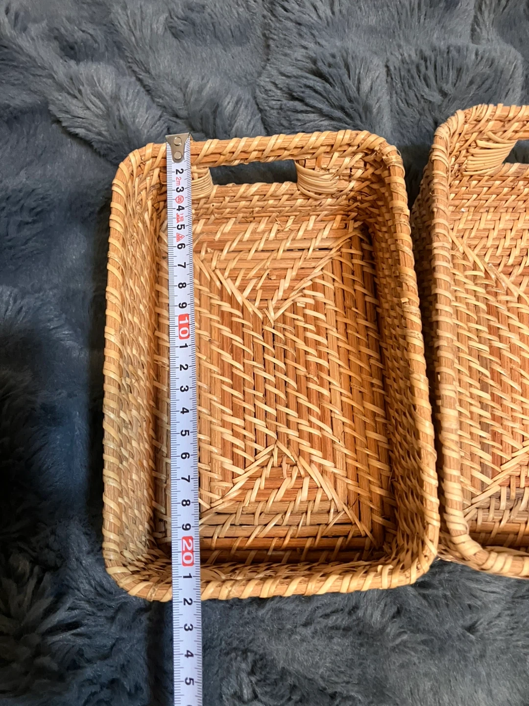 ラタン バスケット 2個セットの写真2枚目