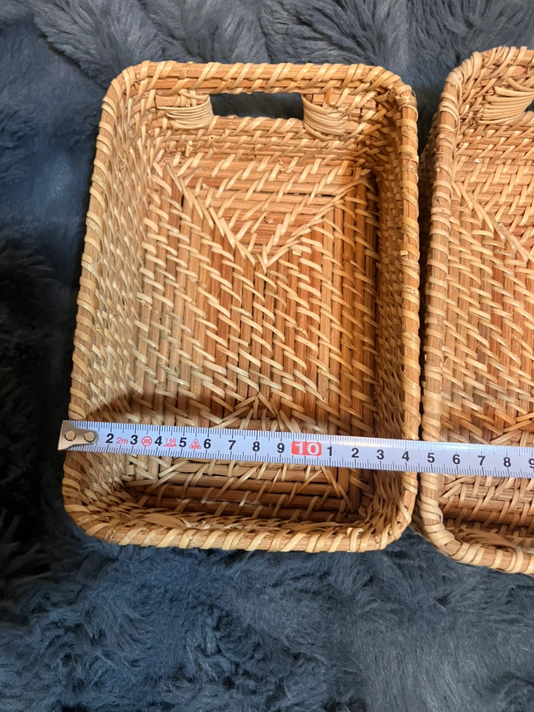 ラタン バスケット 2個セットの写真3枚目
