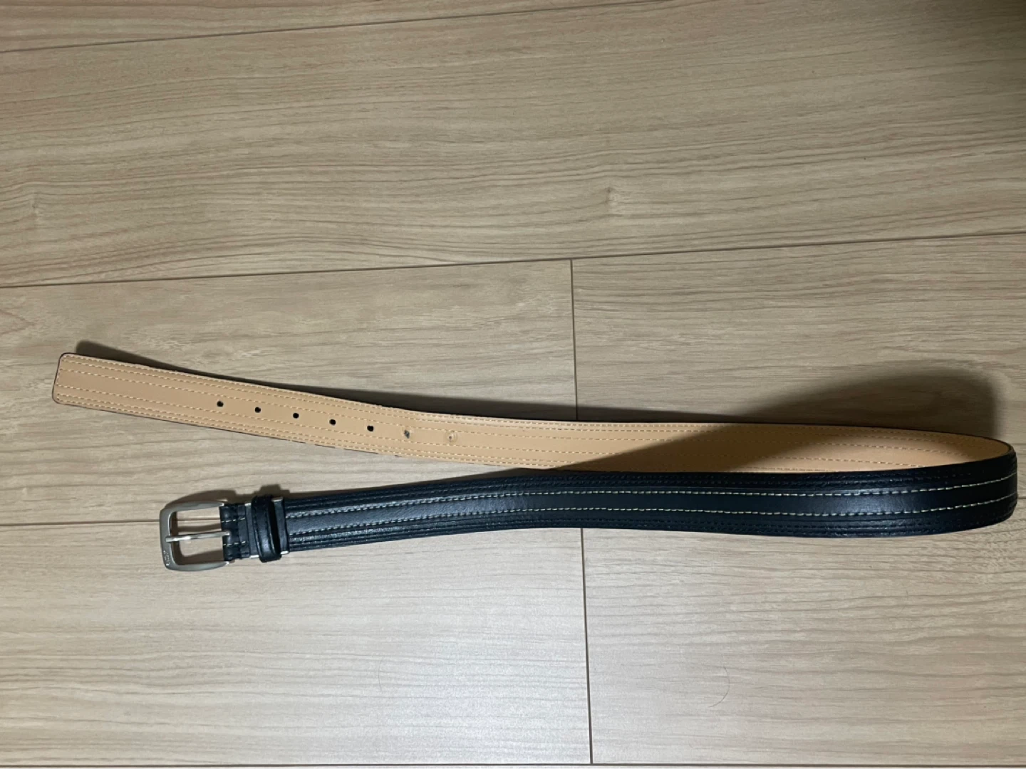 メンズ レザーベルト ブラック(中古)