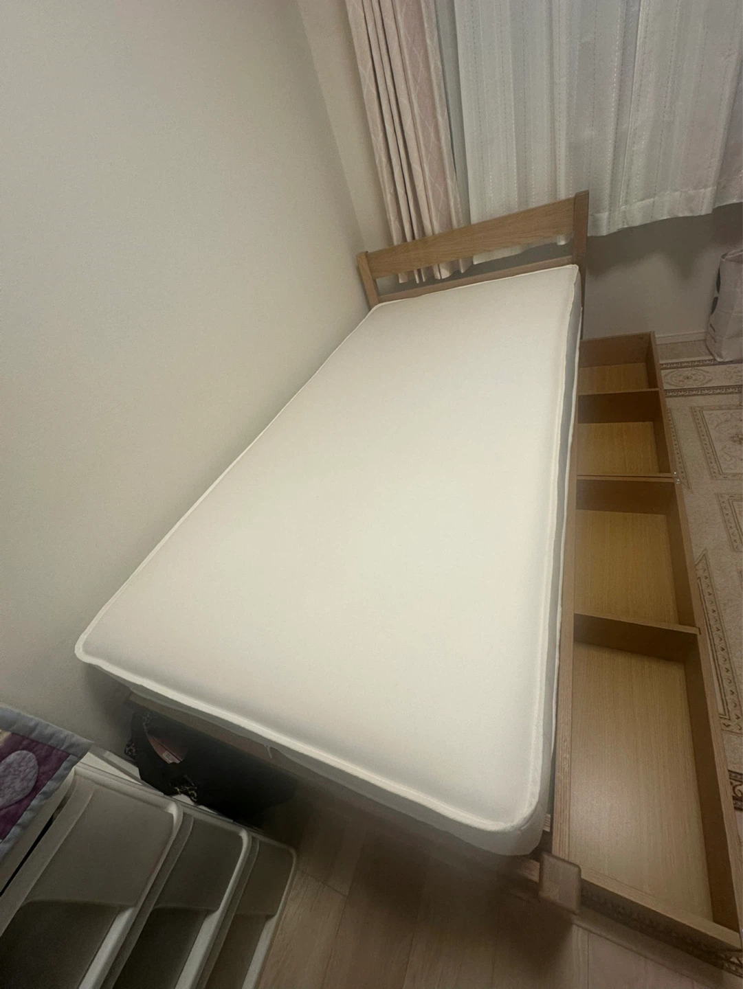 【美品・総額約10万】無印良品 木製シングルベッド・下収納・マットレス一式セット（武蔵小杉・直接引き取り）の写真2枚目