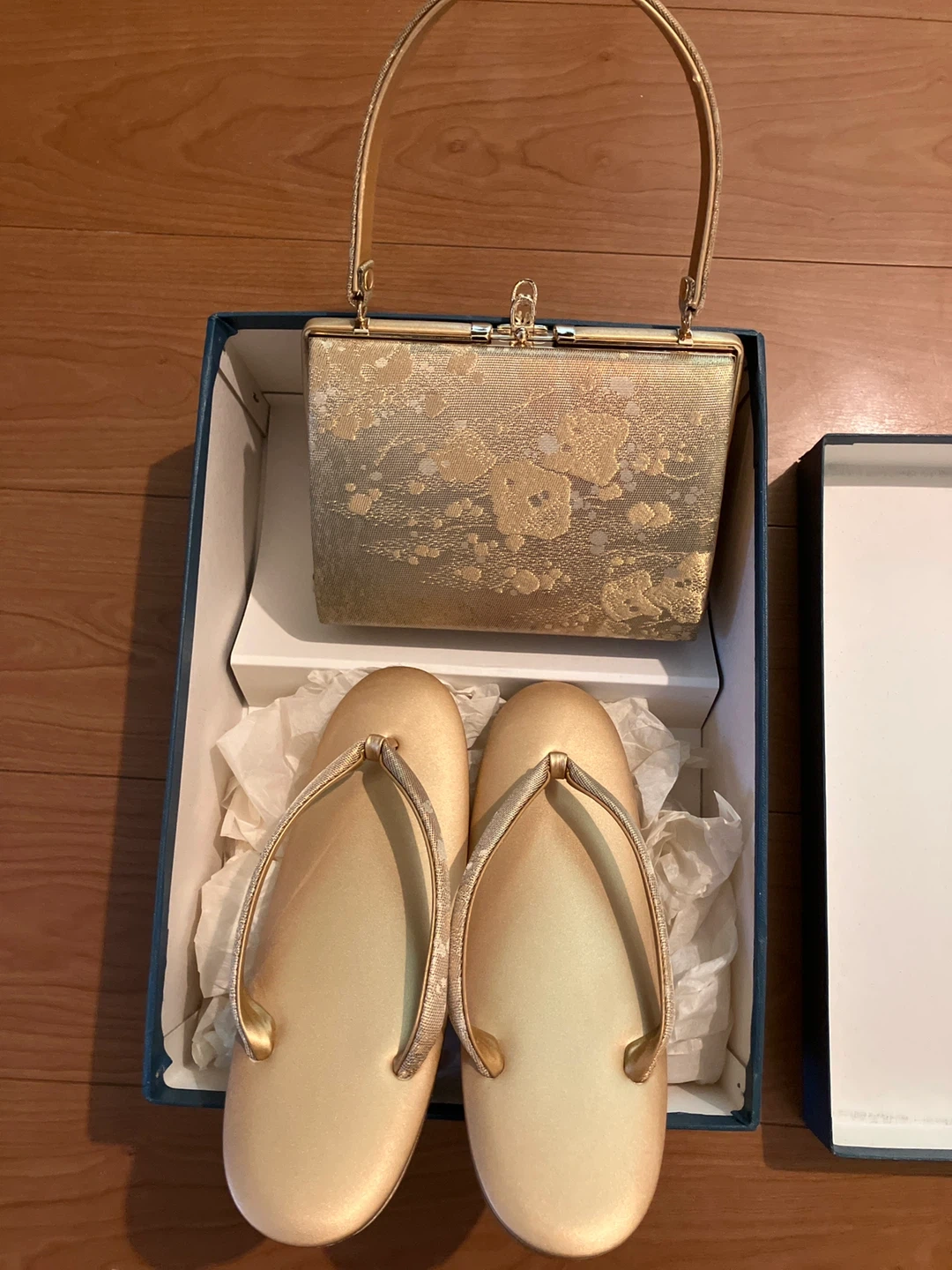 和装用 草履 バッグ セット ゴールド